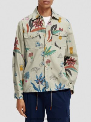 Scotch & Soda Türkiye | Scotch & Soda Rahat Uygun Baskılı Organik Pamuk Gömlek erkekler F4B4N298 Combo A