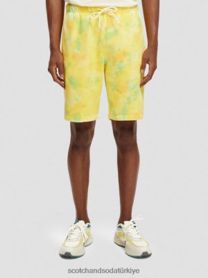Scotch & Soda Türkiye | Scotch & Soda Rahat uyum boyası ter şort erkekler F4B4N614 sarı kravat boyası