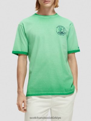 Scotch & Soda Türkiye | Scotch & Soda Soğuk boyalı sanat eseri tişört erkekler F4B4N376 Amazon Green