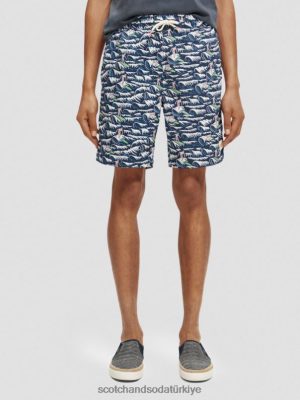 Scotch & Soda Türkiye | Scotch & Soda Uzun boylu baskılı yüzme kısa erkekler F4B4N678 mavi dalga sörf aop