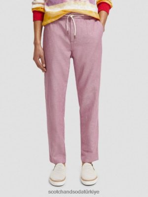 Scotch & Soda Türkiye | Scotch & Soda Warren düz bacak keten karıştırılmış jogger erkekler F4B4N475 nergis