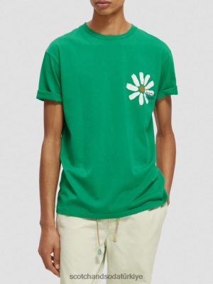 Scotch & Soda Türkiye | Scotch & Soda Yıkanmış sanat eseri tişört erkekler F4B4N447 Amazon
