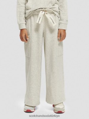 Scotch & Soda Türkiye | Scotch & Soda Yüksek katlı bacak kargo eşofmanları çocuk F4B4N756 gri melanj