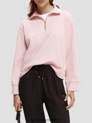 Scotch & Soda Türkiye | Scotch & Soda Yarım Zip Trompet ile Sweatshirt kadınlar F4B4N191 lavanta