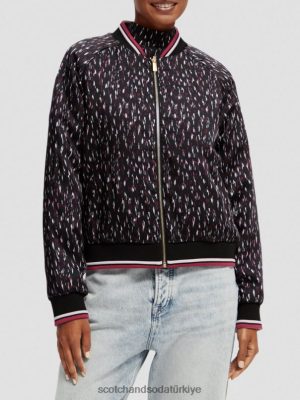 Scotch & Soda Türkiye | Scotch & Soda baskılı geri dönüşümlü yastıklı bombardıman ceketi kadınlar F4B4N133 Ikat Yağmuru