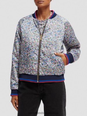 Scotch & Soda Türkiye | Scotch & Soda baskılı geri dönüşümlü yastıklı bombardıman ceketi kadınlar F4B4N134 Rosaria Khaki