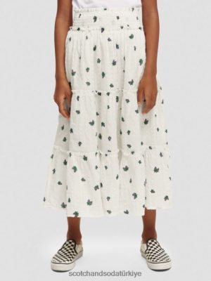 Scotch & Soda Türkiye | Scotch & Soda baskılı katmanlı midi etek çocuk F4B4N730 mini üzüm