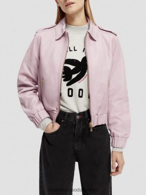 Scotch & Soda Türkiye | Scotch & Soda deri bombacı ceket kadınlar F4B4N143 lavanta