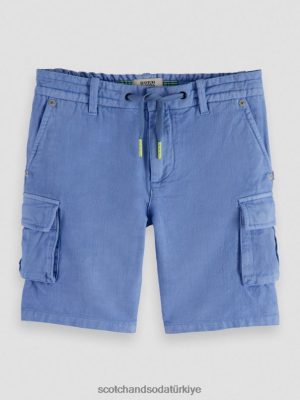 Scotch & Soda Türkiye | Scotch & Soda giysi boyalı keten karıştırılmış kargo şortları çocuk F4B4N805 mısır çiçeği