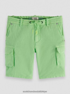 Scotch & Soda Türkiye | Scotch & Soda giysi boyalı keten karıştırılmış kargo şortları çocuk F4B4N806 narenciye
