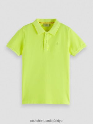 Scotch & Soda Türkiye | Scotch & Soda giysilerle boyanmış pike polo çocuk F4B4N783 neon limon