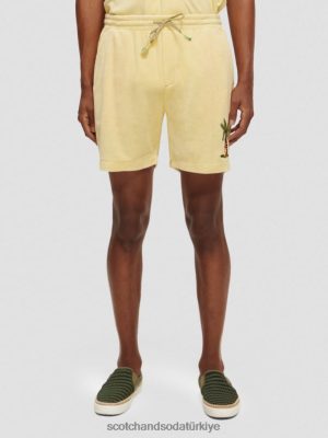 Scotch & Soda Türkiye | Scotch & Soda işlemeli havlu bermuda şort erkekler F4B4N591 muz