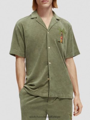 Scotch & Soda Türkiye | Scotch & Soda işlemeli havlu kampı gömlek erkekler F4B4N295 ordu