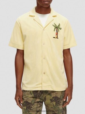 Scotch & Soda Türkiye | Scotch & Soda işlemeli havlu kampı gömlek erkekler F4B4N297 muz