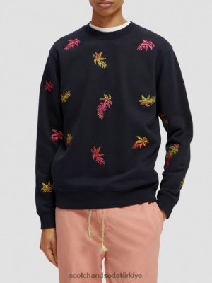 Scotch & Soda Türkiye | Scotch & Soda işlemeli mürettebat sweatshirt erkekler F4B4N521 donanma