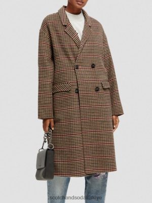 Scotch & Soda Türkiye | Scotch & Soda Çift göğüslü yün harmanlanmış ceket kadınlar F4B4N141 Miras Pop