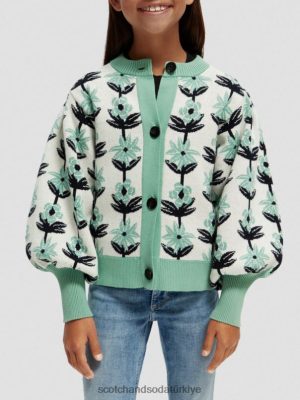 Scotch & Soda Türkiye | Scotch & Soda intarsia örgü floral hırka çocuk F4B4N736 Çiçek İntarsia