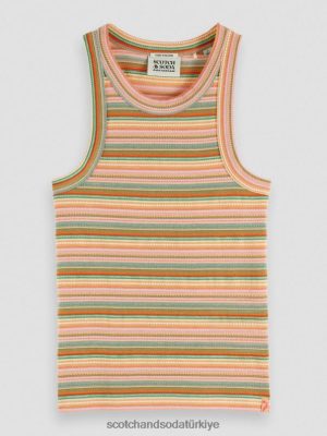 Scotch & Soda Türkiye | Scotch & Soda Çizgili yarışçı tank üstü kadınlar F4B4N80 Jersey Multi Stripe