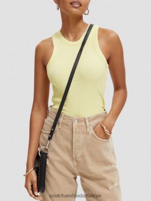 Scotch & Soda Türkiye | Scotch & Soda kaburga örtüsü racerback tank üstü kadınlar F4B4N110 patlamış mısır