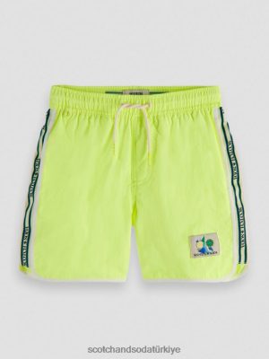 Scotch & Soda Türkiye | Scotch & Soda karışık şerit yüzme şort çocuk F4B4N812 neon limon