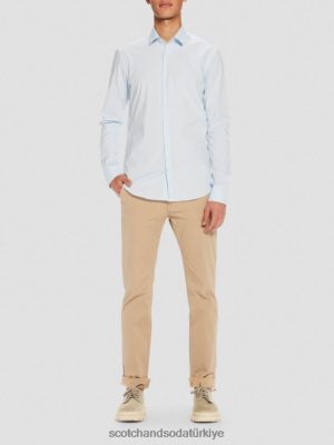 Scotch & Soda Türkiye | Scotch & Soda klasik streç gömlek | ince uyum erkekler F4B4N318 mavi