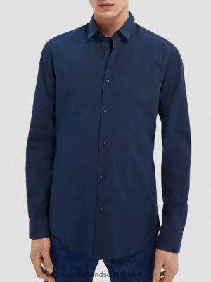 Scotch & Soda Türkiye | Scotch & Soda klasik streç gömlek | ince uyum erkekler F4B4N324 gece