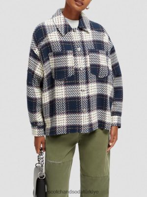 Scotch & Soda Türkiye | Scotch & Soda kontrol edilen yastıklı aşırı kadınlar F4B4N144 Combo A