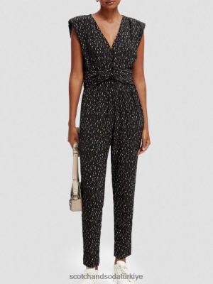 Scotch & Soda Türkiye | Scotch & Soda kuşaklı v yaka tulum kadınlar F4B4N17 Ikat Yağmuru