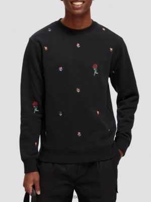 Scotch & Soda Türkiye | Scotch & Soda İşlemeli Felpa Crewneck Sweatshirt erkekler F4B4N505 Combo A