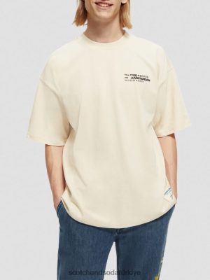 Scotch & Soda Türkiye | Scotch & Soda İşlemeli Jersey Artwork T-Shirt erkekler F4B4N351 Beyaz kapalı