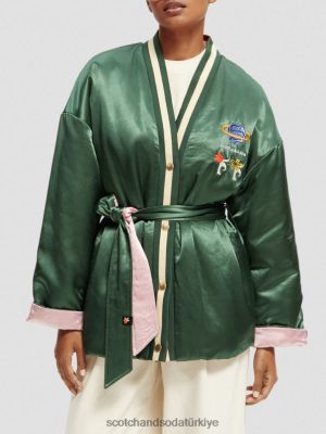 Scotch & Soda Türkiye | Scotch & Soda İşlemeli geri dönüşümlü kimono tarzı bombardıman ceketi kadınlar F4B4N132 askeri