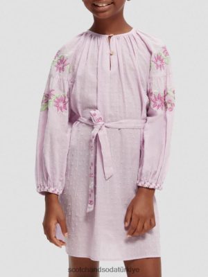 Scotch & Soda Türkiye | Scotch & Soda İşlemeli organik pamuklu mini elbise çocuk F4B4N726 orkide