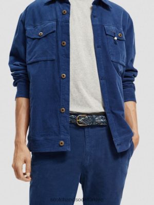 Scotch & Soda Türkiye | Scotch & Soda Örgülü Deri ve Kordon Kemeri erkekler F4B4N720 deniz
