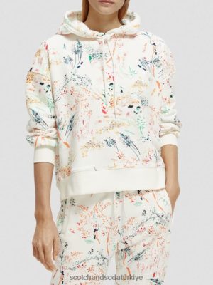 Scotch & Soda Türkiye | Scotch & Soda Örme gevşek uyumlu kapşon kadınlar F4B4N177 Wilder Beyaz