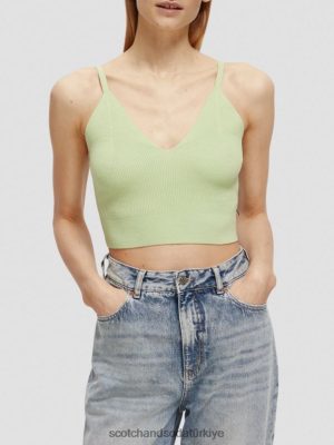 Scotch & Soda Türkiye | Scotch & Soda örme v yaka kırpma üstü kadınlar F4B4N117 taze nane