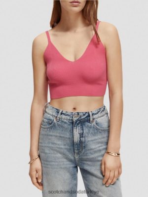 Scotch & Soda Türkiye | Scotch & Soda örme v yaka kırpma üstü kadınlar F4B4N119 pembe yumruk