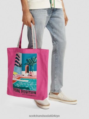 Scotch & Soda Türkiye | Scotch & Soda sanat tuval tote çanta kadınlar F4B4N266 cerise