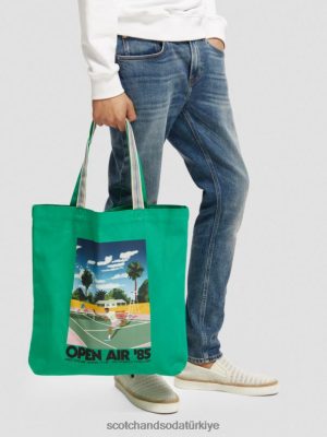 Scotch & Soda Türkiye | Scotch & Soda sanat tuval tote çanta kadınlar F4B4N267 Amazon Green