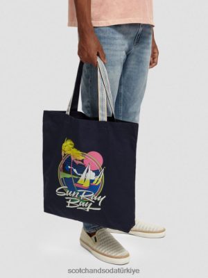 Scotch & Soda Türkiye | Scotch & Soda sanat tuval tote çanta kadınlar F4B4N269 donanma