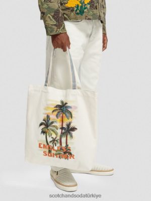 Scotch & Soda Türkiye | Scotch & Soda sanat tuval tote çanta kadınlar F4B4N270 beyaz