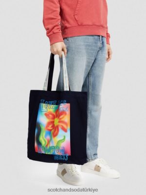 Scotch & Soda Türkiye | Scotch & Soda tuval sanat eseri çanta erkekler F4B4N699 gece