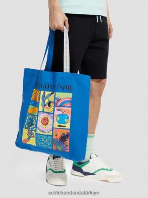 Scotch & Soda Türkiye | Scotch & Soda tuval sanat eseri çanta erkekler F4B4N703 iris mavisi