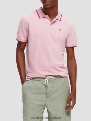 Scotch & Soda Türkiye | Scotch & Soda uçlu organik pamuklu polo erkekler F4B4N450 taş pembe